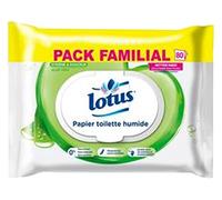 Lotus Papier Toilette Humide “Aloé Véra” Pack Familial 80 Lingettes (lot de 6)