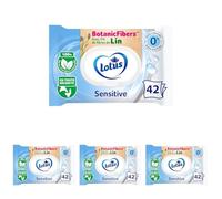 Lotus Papier Toilette Humide Sensitive - Sans colorant, ni parfum - Fibres FSC 100% d’origine naturelle - 42 feuilles (lot de 4)