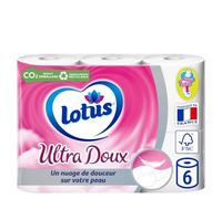 LOTUS - Papier Toilette Ultra Doux, Texture Confort et Respect Écologique (Pack 6 rouleaux) - Le lot de 2