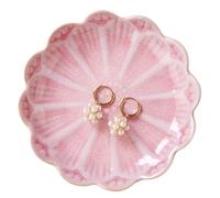 Lotus - Petit cendrier d'intérieur en céramique - Pour organiser des colliers, des boucles d'oreilles pour parents, amis, sœurs, rose - Tous les bijoux ne sont pas inclus.