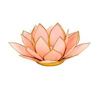Lotus Porte-bougie photophore en nacre de coquillages Capiz en différents coloris ø 13,5 cm Lotus Chakra Feng Shui, Rosa Pastell Goldrand
