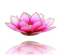 Lotus Porte-bougie photophore en nacre de coquillages Capiz en différents coloris ø 13,5 cm Lotus Chakra Feng Shui, Rosa- hell Rosa Gold