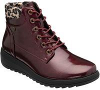 Lotus Red Patent Ankle Boots