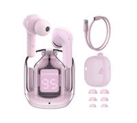 (lotus rose) Écouteurs T6 TWS sans fil Bluetooth 5.0, casque de jeu sportif, antibruit, avec micro et housse gratuite