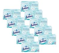 Lotus Sensitive - 800 Mouchoirs 4 épaisseurs pour un confort absolu - Blancs, doux et résistants - Fabriqués en France - Lot de 10 boîtes de 80