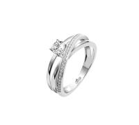 LOTUS SILVER Bague Femme Argent 925 - Design Ergonomique et Ajustement Parfait LP3732-3/112 - Idéale pour Fiançailles - Demande - Alliance - Promesse - Avec Zircone - Bagues Femme