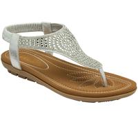 Lotus Silver Casual Toe Thong Holiday Sandals