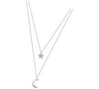 Lotus Silver Collier Argent 925 Zirconium Lune Étoile Femme JLP1680-1-4