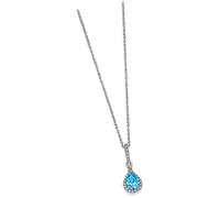 Lotus Silver Collier Goutte Turquoise Lp1592-1/3 Zircone Argent 925 Jlp1592-1-3