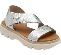 Lotus Silver Leather Strappy Sandals
