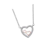 LOTUS SILVER LP1856-1/1 Collier en argent 925 avec zircons cubiques en forme de cœur D4JLP1856-1-1, Argent, Zircone cubique