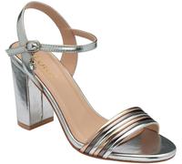Lotus Silver Open Toe Heeled Sandals