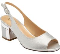Lotus Silver Slingback Block-Heel Shoes Silver 4 EU 37