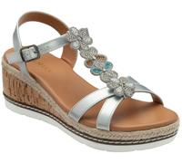 Lotus Silver Wedge Casual Sandals