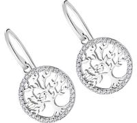 LOTUS Silver Zirconia Boucles d'oreilles Femme Arbre de vie Argent massif 925 Boucles d'oreilles LP1746-4/1 Bijoux de marque de haute qualité Idéal comme idée de cadeau pour un anniversaire Mariage Em