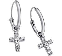 Lotus Silver Zirconia Boucles d'oreilles LP1243-4/1 Croix 925 Argent Créoles D2JLP1243-4-1