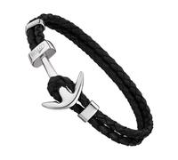 Lotus Style Bracelet Ancre Noir Ls1832-2/1 Bijoux Homme Cuir Jls1832-2-1