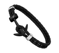 Lotus Style Bracelet Ancre Noir Ls1832-2/6 Bijoux Homme Cuir Jls1832-2-6