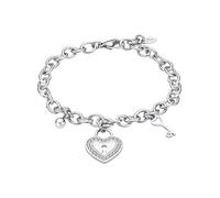 LOTUS STYLE Bracelet Femme Acier Inoxydable LS2188-2/1 Cœur - Bracelet Sophistiqué Poli et Finition Raffinée 21 cm - Idéal Cadeau Anniversaire - Occasions Spéciales