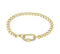 LOTUS STYLE Bracelet Femme Acier Inoxydable LS2338-2/2 Fantaisie - Bracelet Sophistiqué Poli et Finition Raffinée - Bracelet Doré 18,5 cm - Cadeau Anniversaire - Occasions Spéciales