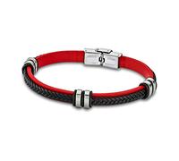 Lotus Style Bracelet Femme/Homme LS1829-2/3 Cuir Noir Rouge D1JLS1829-2-3, 22 centimeters, Cuir Acier inoxydable