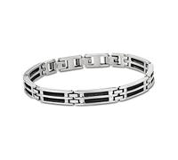 Lotus Style - LS1800-2/1 - Bracelet Homme - Acier Inoxydable - Argent et Noir - D2JLS1800-2-1 - Cadeau de Noël Anniversaire Saint Valentin, 225 cm, Acier inoxydable