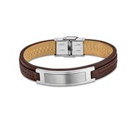 Lotus Style LS1808-2/1 Bracelet en cuir pour homme Argenté Marron D4JLS1808-2-1, 24 centimeters, Cuir