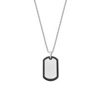 LOTUS Style Collier homme LS2211-1/1 - Plaque militaire, acier inoxydable blanc, longueur ajustable