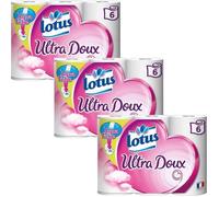 Lotus Ultra Doux Papier Hygiénique Aquatube 18 Rouleaux (3x6)[N538]