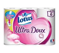 Lotus Ultra Doux - Papier Toilette 2 épaisseurs Blanc - Lot de 2 paquets de 6 rouleaux