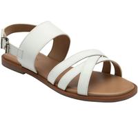 Lotus White Leather Slingback Sandals