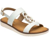Lotus White Low Wedges Sandals