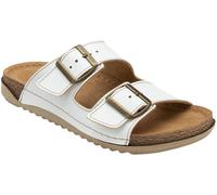 Lotus White Open Toe Mule Sandals