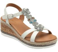 Lotus White Wedge Espadrille Sandals