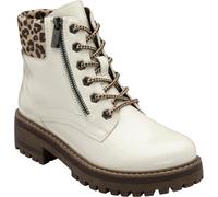 Lotus White Zip-Up Ankle Boots