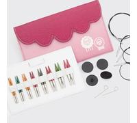 Lotus Yarns KP Dreamz Lot d'aiguilles à tricoter circulaires interchangeables 5,1 cm avec mini pointes en bois avec cordon en nylon lisse, idéal pour chaussettes, gants, manches et colliers