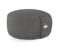 LOTUSCRAFTS Coussin de méditation, hauteur d'assise 15 cm, modèle Lotus rond, coussin de yoga, yoga bolster, housse en coton lavable, rembourrage d'épeautre, Certifié GOTS, logo brodé