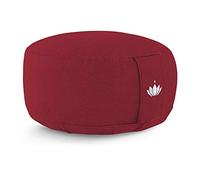 LOTUSCRAFTS Coussin de méditation, hauteur d'assise 15 cm, modèle Lotus rond, coussin de yoga, yoga bolster, housse en coton lavable, rembourrage d'épeautre, Certifié GOTS, logo brodé