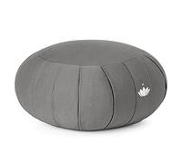 LOTUSCRAFTS Zafu coussin de méditation, hauteur d'assise 15 cm, modèle Zen rond, coussin de yoga, yoga bolster, housse en coton lavable, rembourrage d'épeautre, Certifié GOTS
