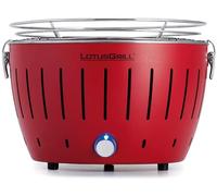 LotusGrill - NOUVEAU MODÈLE 2019 - Mini Barbecue ROUGE Ø 25,8 cm avec piles et câble d'alimentation USB