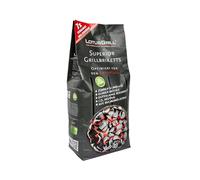 LotusGrill Superior Briquettes de charbon de bois de hêtre 3 kg - CO2 neutre - Allumage rapide - Longue durée de combustion - En charbon de bois de hêtre (jusqu'à 3 heures de plaisir au barbecue)