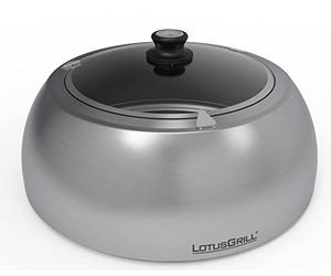 LotusGrill Couvercle de barbecue Classic DK-SG-34 en acier inoxydable - Thermomètre intégré - Facile à utiliser