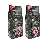LotusGrill Lot de 2 briquettes de barbecue de 3 kg en charbon de bois de hêtre, neutre en CO2, durée de combustion rapide jusqu'à 3 heures, avec barbecue classique, en charbon de bois de hêtre