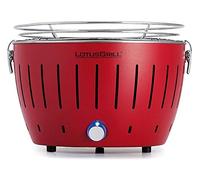 LotusGrill Petit barbecue compact à faible dégagement de fumée, alimentation via port USB ou batterie externe. Convient pour les campeurs, les randonneurs et sur le bateau (rouge feu)