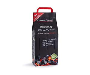 LotusGrill Sac de Charbon de Bois de hêtre pour Le Barbecue de Table sans fumée au Charbon de Bois 2,5 kg