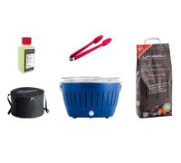 LotusGrill Starter-Set Classic Grill bleu profond avec connexion USB 5 pièces