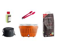 LotusGrill Starter-Set Classic Grill orange mandarine avec connexion USB faible fumée