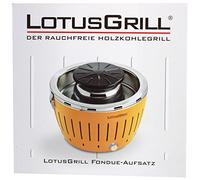 LotusGrill Tour fondue pour la faible fumée Gril à charbon de bois incl. Plaque, 4 Pièce Pince à grillade, Outil suppression, Recettes - cosy et atmosphériques Préparer viande Légumes