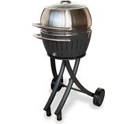 LotusGrill XL Set barbecue de jardin gris anthracite - Chariot/capot de barbecue XL acier inoxydable