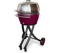 LotusGrill XL Set Barbecue de jardin prune - Chariot/ capot de barbecue XL acier inoxydable